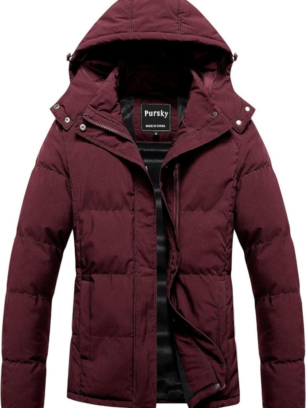 Warm Winter Cropped Parka Jacket with Removable Hood - Waterproof & Thickened